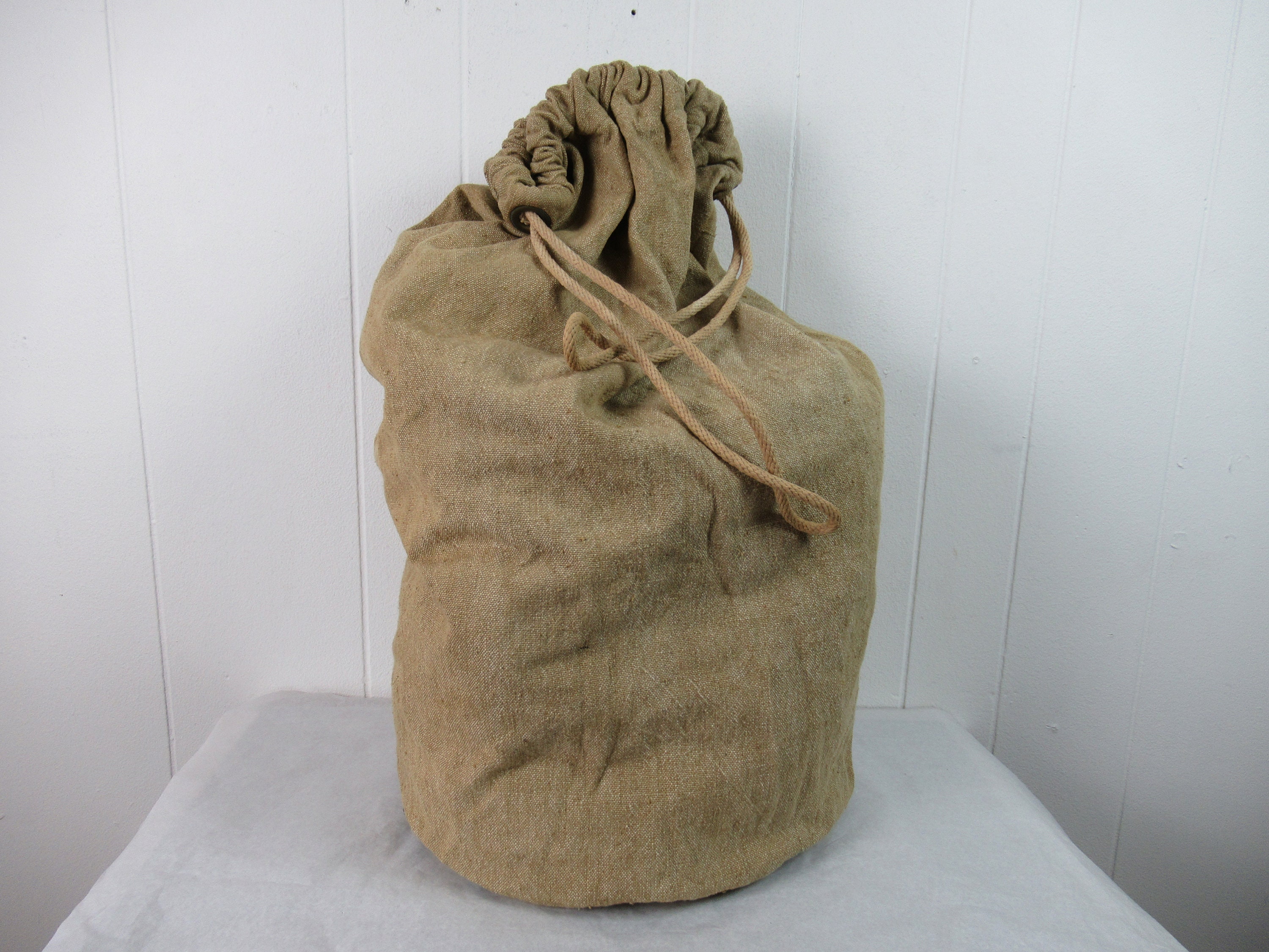 Vintage bag duffle bag 1940s bag knapsack linen bag | Etsy