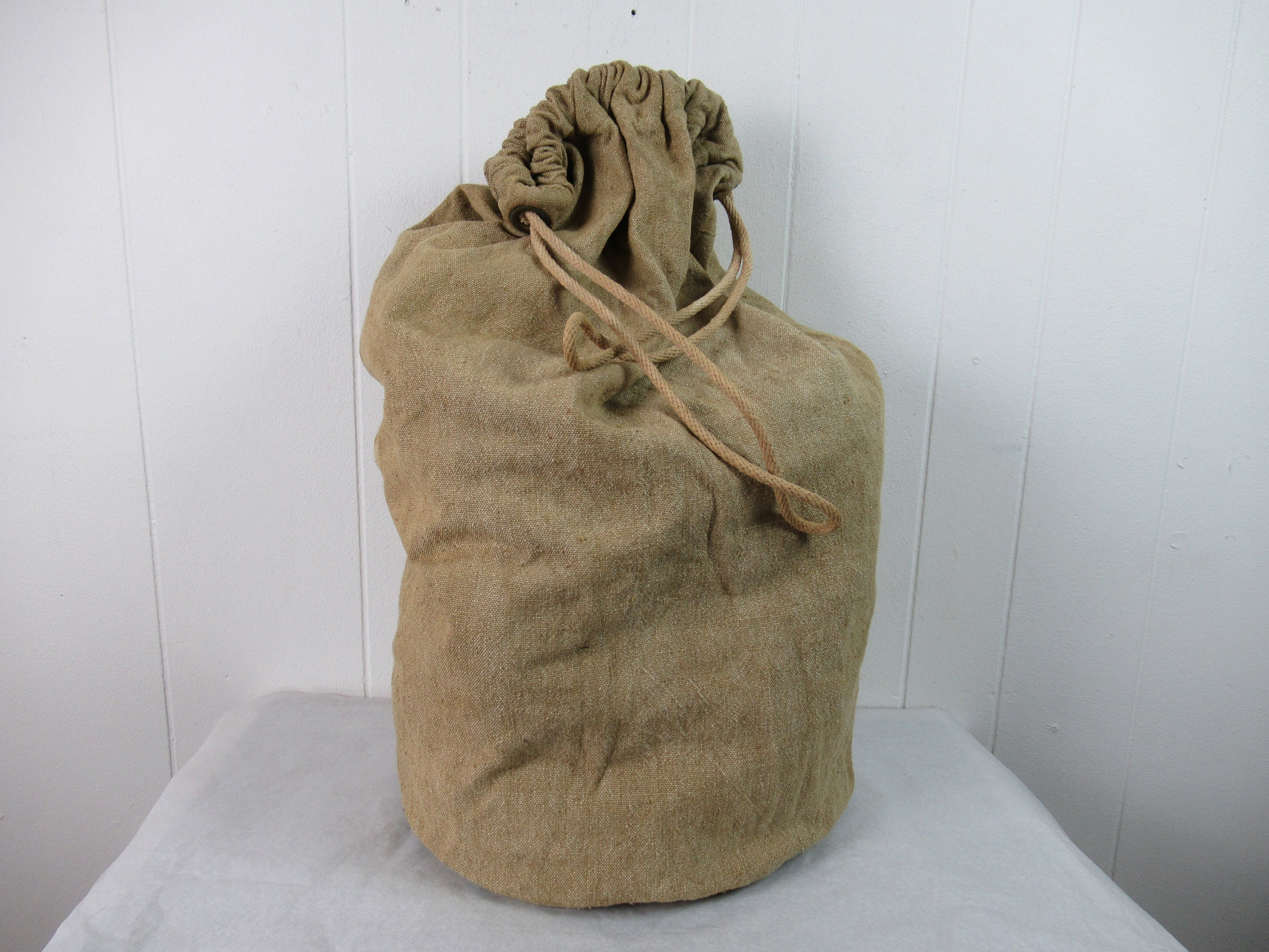 Vintage bag duffle bag 1940s bag knapsack linen bag Etsy