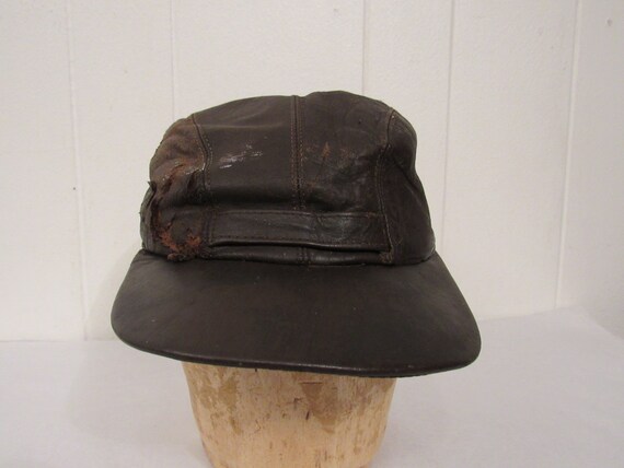Vintage hat, Lee hat, 1950s hat, leather hat, hun… - image 4