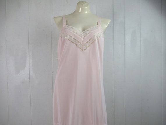 Vintage slip, slip dress, pink slip, slip with bow