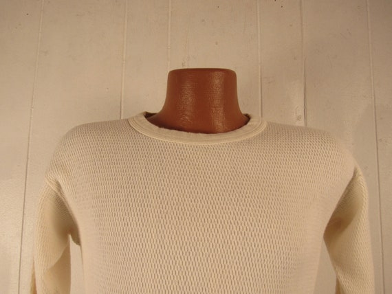 Vintage shirt, 1950s shirt, thermal shirt, cotton… - image 2