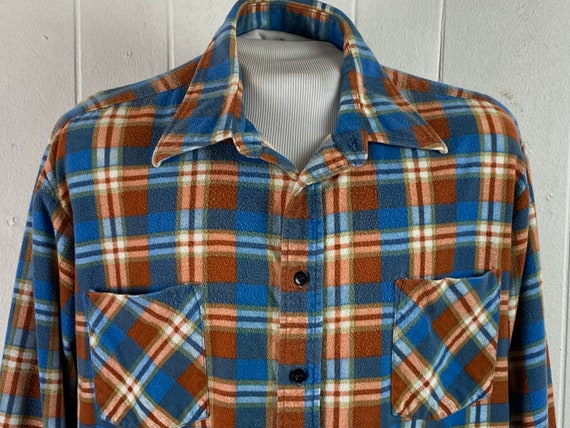 Vintage shirt, 1970S shirt, cotton flannel Shirt,… - image 3