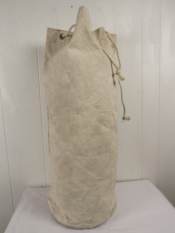 Vintage bag, duffel bag, canvas bag, U.S.N. duffe… - image 4