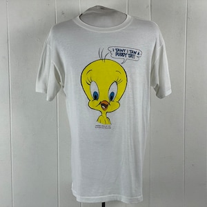 Camiseta vintage, talla XL, camiseta de Tweety Bird, camiseta de los años 80, camiseta de dibujos animados, Warner Bros, I Tawt I Taw a Buddy Cat! ropa vintage