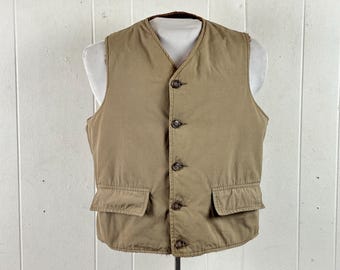 Gilet vintage, taglia 42, gilet Oldin Dennis, gilet anni '40, gilet foderato in alpaca, gilet della Seconda Guerra Mondiale, Inca Paca, gilet militare Sportsman, abbigliamento vintage