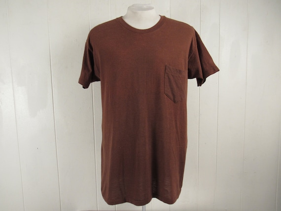 Vintage t shirt, pocket t shirt, 1970s pocket tee,