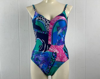 Vintage swimsuit, size medium, vintage bathing suit, 1980s swimsuit, bathing suit, Rose Mairie Reid, vintage swimwear, vintage clothing, NOS