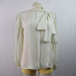 Vintage blouse, necktie shirt, puffy shoulders blouse, 1980s shirt, Liz Claiborne, vintage clothing, size medium