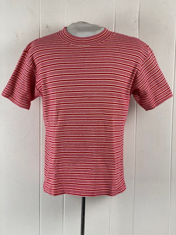 Vintage t shirt, 1960s t shirt, striped t shirt, … - image 2