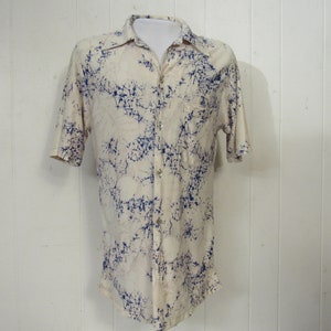 Vintage shirt, Hawaiian shirt, 1960s shirt, Disco shirt, Hukilau Fashions, abstract print, vintage clothing, size medium