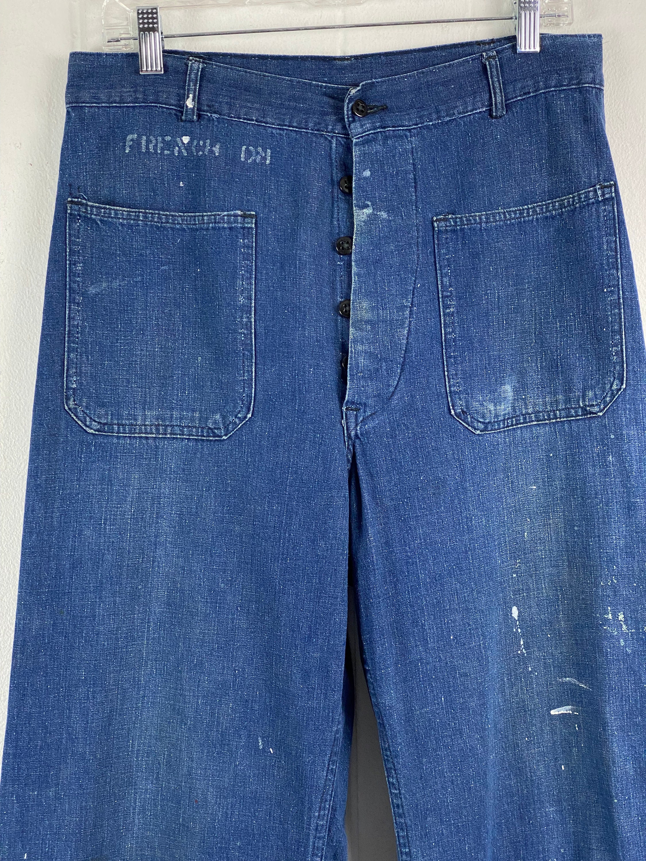 Vintage Denim Pants, U.S. Navy Pants, 1950s Denim Jeans Vintage Denim Pants, U.S. Navy Pants, 1950s Denim Jeans