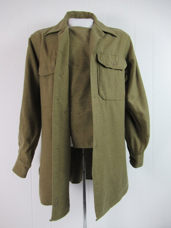 Vintage shirt, Army shirt, WWII shirt, military s… - image 7