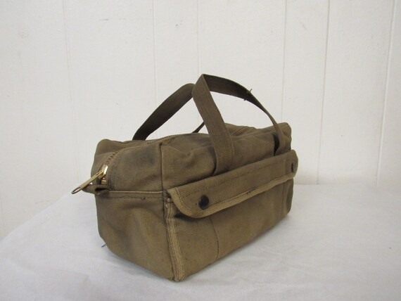 Vintage bag, canvas bag, canvas duffel, military d