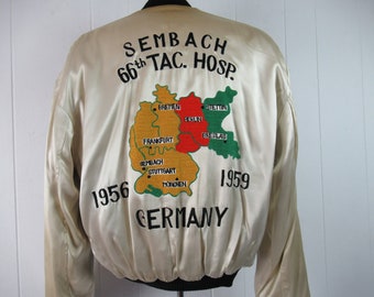 Vintage Jacket, Souvenir Jacket, 1950s Jacket, Tour Jacket, Sembach 66th Tac. Germany, Reversible Jacket, Vintage Clothing, Size Large - Etsy Vintage Jacket, Souvenir Jacket, 1950s Jacket, Tour Jacket, Sembach 66th Tac. Germany, Reversible Jacket, Vintage Clothing, Size Large - Etsy