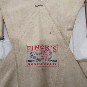 Vintage Overalls, Finck's Overalls, 1930s Overalls, Finck's Carpenter's ...