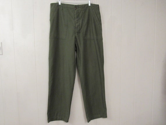 Vintage pants, 1970s pants, cotton pants, military