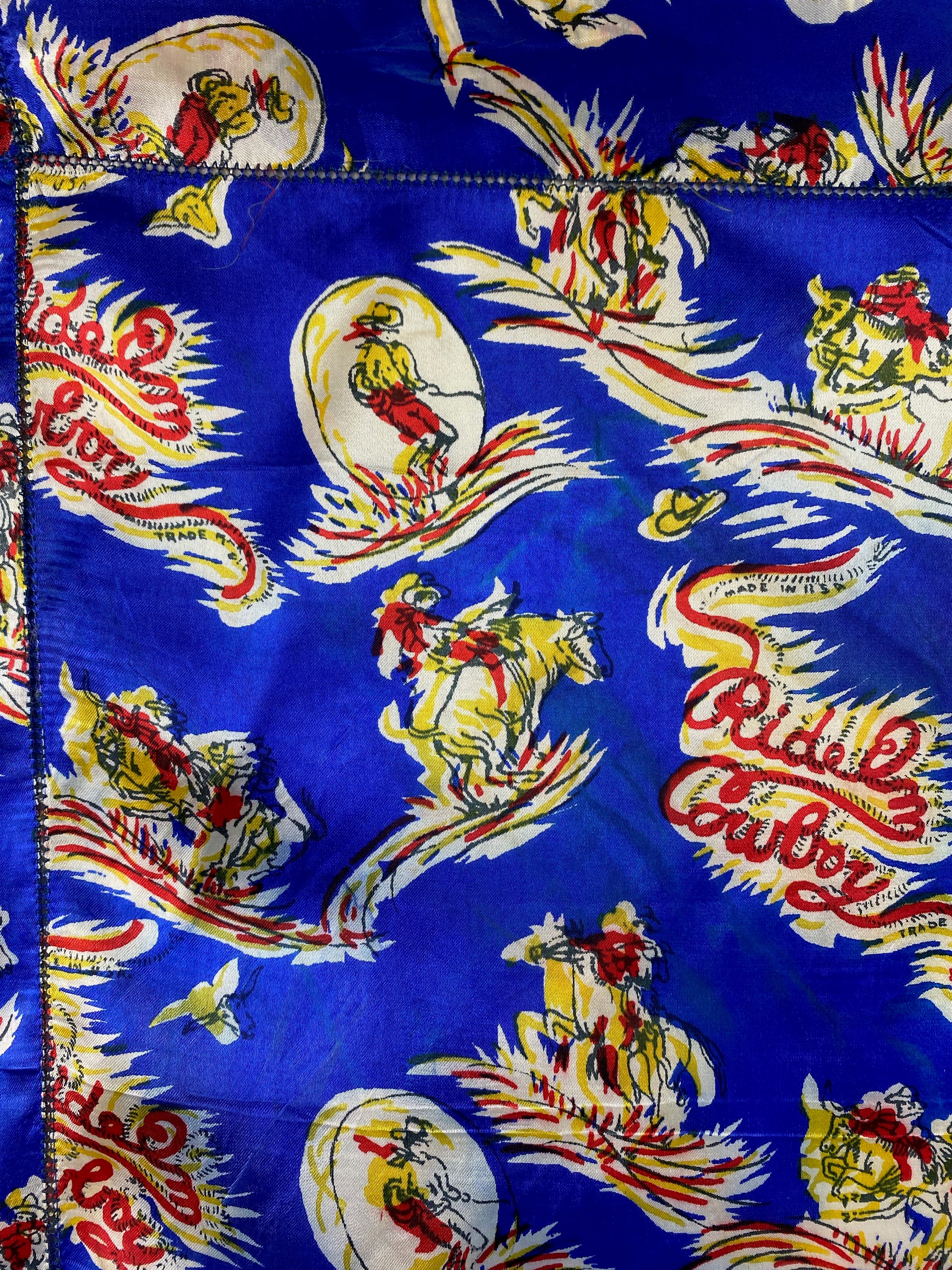 Vintage Bandana, 1940s Bandana, Cowboy Bandana, Cowboy Scarf Vintage Bandana, 1940s Bandana, Cowboy Bandana, Cowboy Scarf