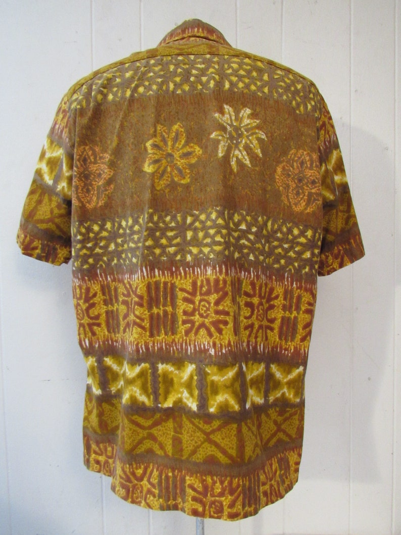 Vintage shirt, Hawaiian shirt, 1960s shirt, vintage Hawaiian, Tapas Hawaiian, vintage clothing, size large image 5