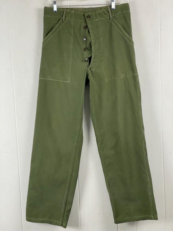 パンツ 40s US Military Twill Pants Size W33 L31 WWII Pants, 33 X 32, Army Pants, 1940s Pants, HBT Pants