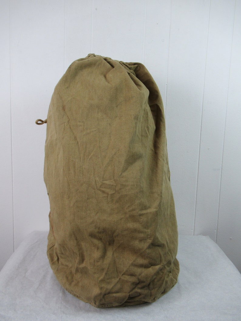 Vintage bag, 1920s bag, khaki bag, U.S. Army bag, vintage duffel bag, military bag, vintage tote, vintage luggage image 3