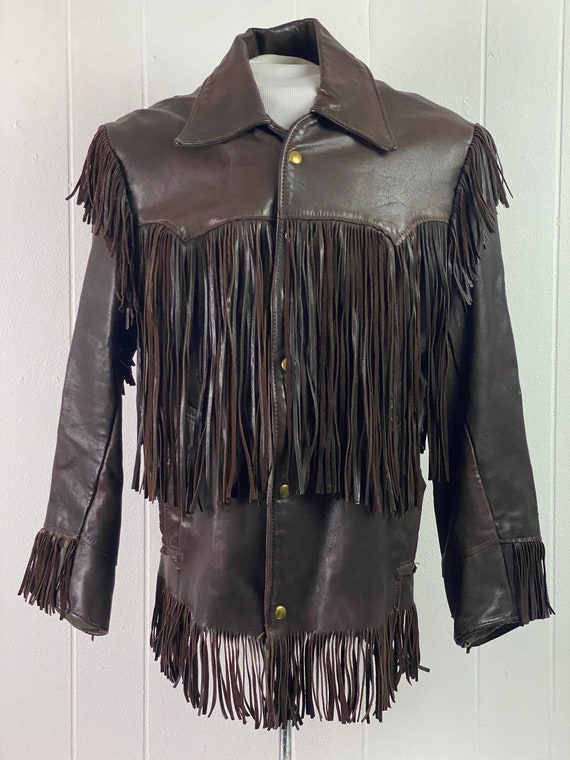 Vintage jacket, leather jacket, fringe jacket, 19… - image 2