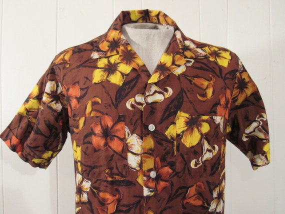Vintage shirt, 1960s shirt, Hawaiian shirt, flora… - image 2