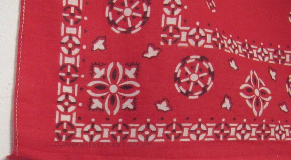 Vintage bandana, red bandana, 1950s bandana, Guar… - image 2