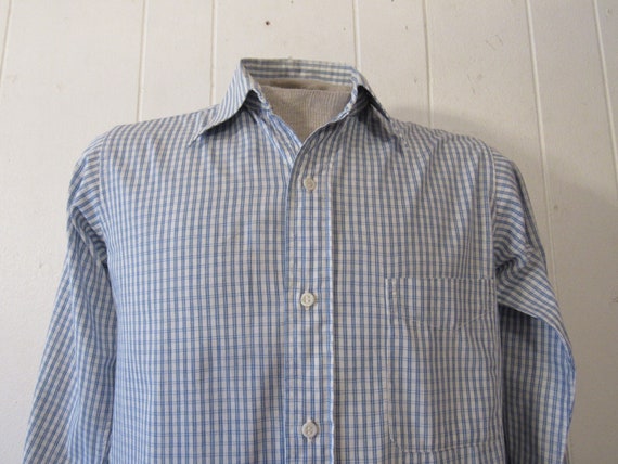 Vintage shirt, 1940s shirt, button down shirt, bl… - image 2