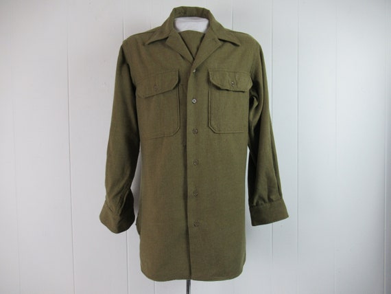 Vintage shirt, Army shirt, WWII shirt, military s… - image 1