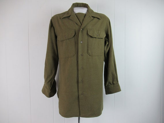 Buy Vintage Shirt, Army Shirt, WWII Shirt, Military Shirt, 1940s  