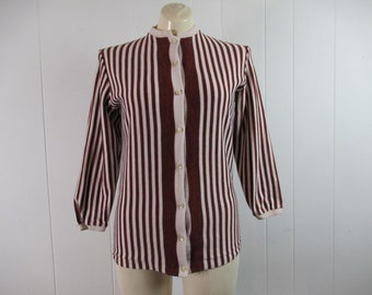 Vintage shirt, White Stag shirt, knit shirt, striped shirt, mod shirt, 1960s shirt, women's shirt, vintage clothing, size medium