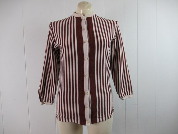 Vintage Shirt, White Stag Shirt, Knit Shirt, Striped Shirt, Mod  