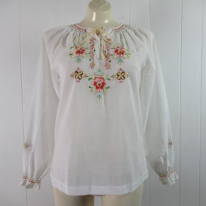 Vintage blouse, peasant blouse, hippy shirt, 1970s blouse, ethnic shirt, embroidered shirt, vintage clothing, size medium