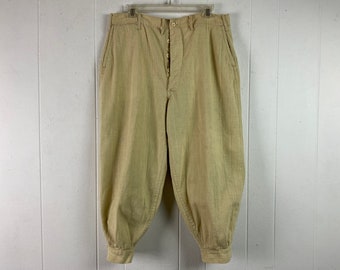 Vintage pants, 1920s pants, vintage breeches, linen pants, great Gatsby pants, golf pants, 1930 breeches, vintage clothing, size 34