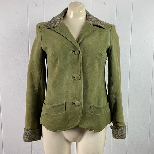 Green Suede Jacket Etsy