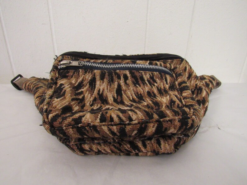 size large animal print fanny pack Vintage fanny pack vintage clothing leopard print fanny pack