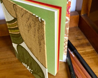 A6 Notebook, 4.5 x 6 inches, Retro wallpaper covered book (ref 92)