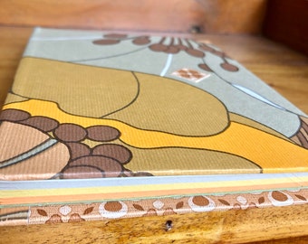 A6 Brown Retro Wallpaper Covered Notebook