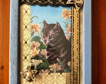 Blue frame cute kitten collage ref 184