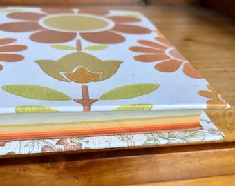 A6 retro 70's wallpaper covered notebook