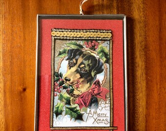 Vintage dog photo gift in a frame ref 183
