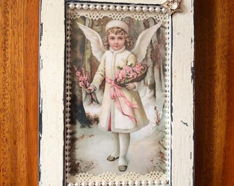 Winter angel Christmas mixed media photo ref 178