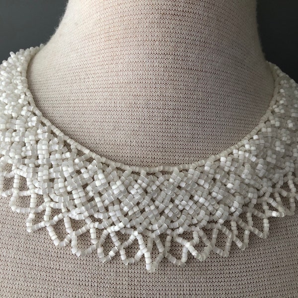 Beaded Bib Necklace Etsy