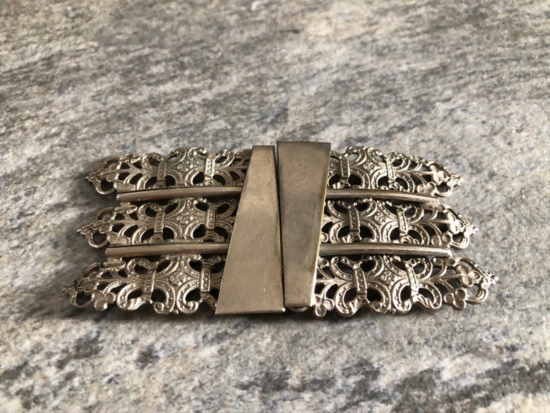 gift for her Antique belt buckle silver metal buckle wedding gift