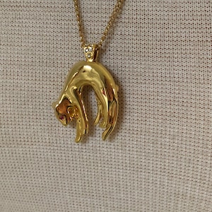 Big cat necklace pendant brooch, novelty jewellery, pendant necklace