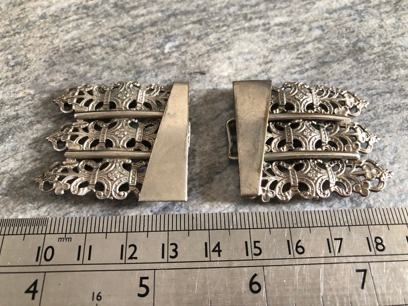 gift for her Antique belt buckle silver metal buckle wedding gift