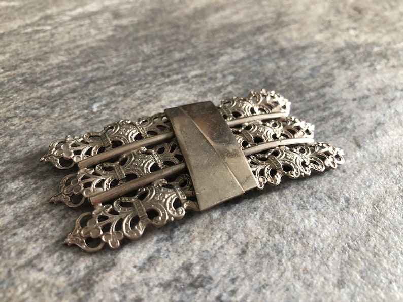 gift for her Antique belt buckle silver metal buckle wedding gift