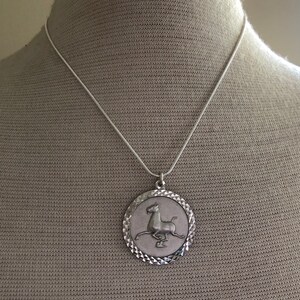 Vintage silver horse necklace, silver horse pendant, horse jewellery, equine jewellery