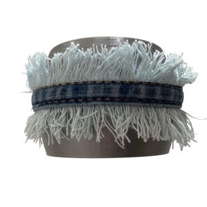 Handmade frayed denim bracelet, boho bracelet, repurposed jeans jewellery, sustainable jewellery, eco friendly gift