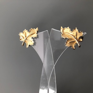 Vintage Crown Trifari Gold Clip-on Leaf Earrings, Vintage Trifari Jewellery, Statement Earrings